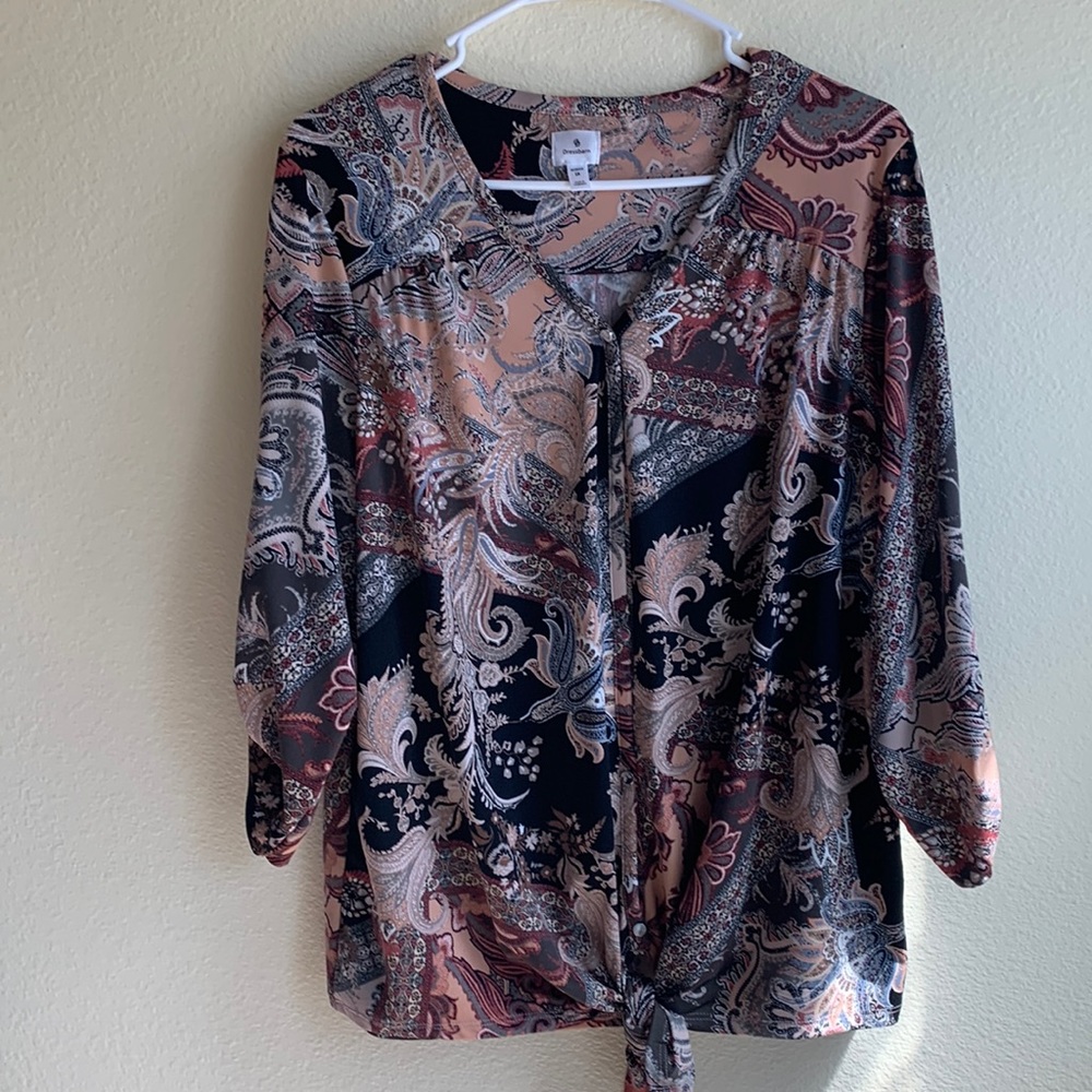 EUC Dress Barn Sz 1X Woman’s Long Sleeve Blouse